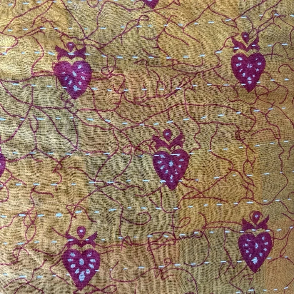 Womens Indian Mid Length Kantha Jacket OS Coloful‎ Floral Mixed Print Pockets